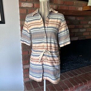 Solid & Striped Coastal Striped Cotton Romper Sz M